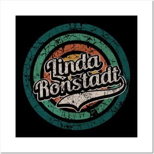Linda Ronstadt // Retro Circle Crack Vintage Posters and Art
